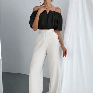 Elegant Black womens off shoulder top